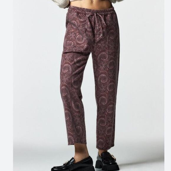 Zara Pants - NWT Zara Paisley Pull-On Pants Ankle Crop XS